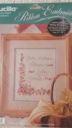 Ribbon Embroidery craft - Sun Shines where love grows