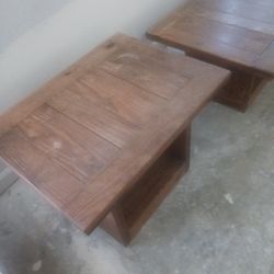 Solid Heavy Wood Coffee And End Tables 