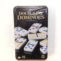 Cardinal Classics Double-Six Dominos Game 28 Tiles & Metal Box Age 8+ 1-4 Player