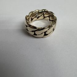 10K Cuban Link Ring Size 9 11.5mm 