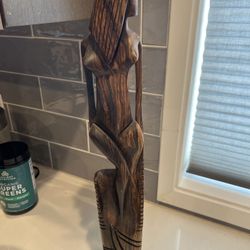 Hand carved Wooden Woman Sculpture