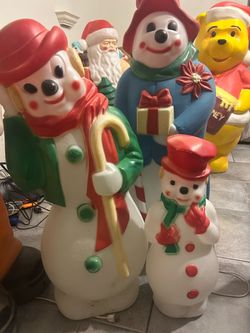 Christmas blow mold snowman