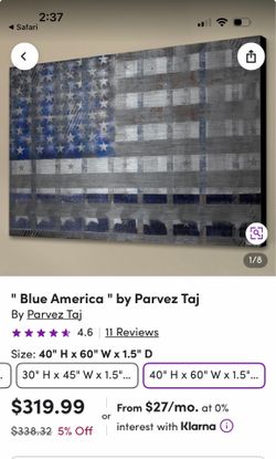 40 x 60 wood flag artwork