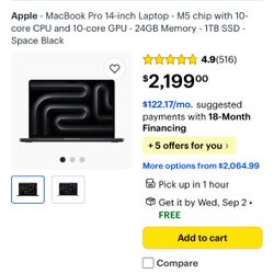 Apple MacBook Pro 14-inch Space Black Laptop