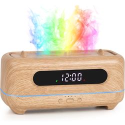 Flame Effect Aromatherapy Diffuser with Alarm Clock, 250ml Ultrasonic Essential Oil Humidifier, 4-Speed Timer, 7-Color Dimming, and Auto-Shutdown Home