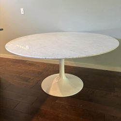 Marble MCM Pedestal Table