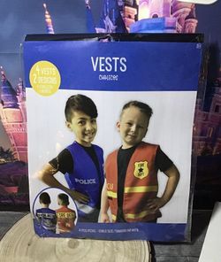Kids Vest Costume Police & Rescue 4 Pcs -NEW
