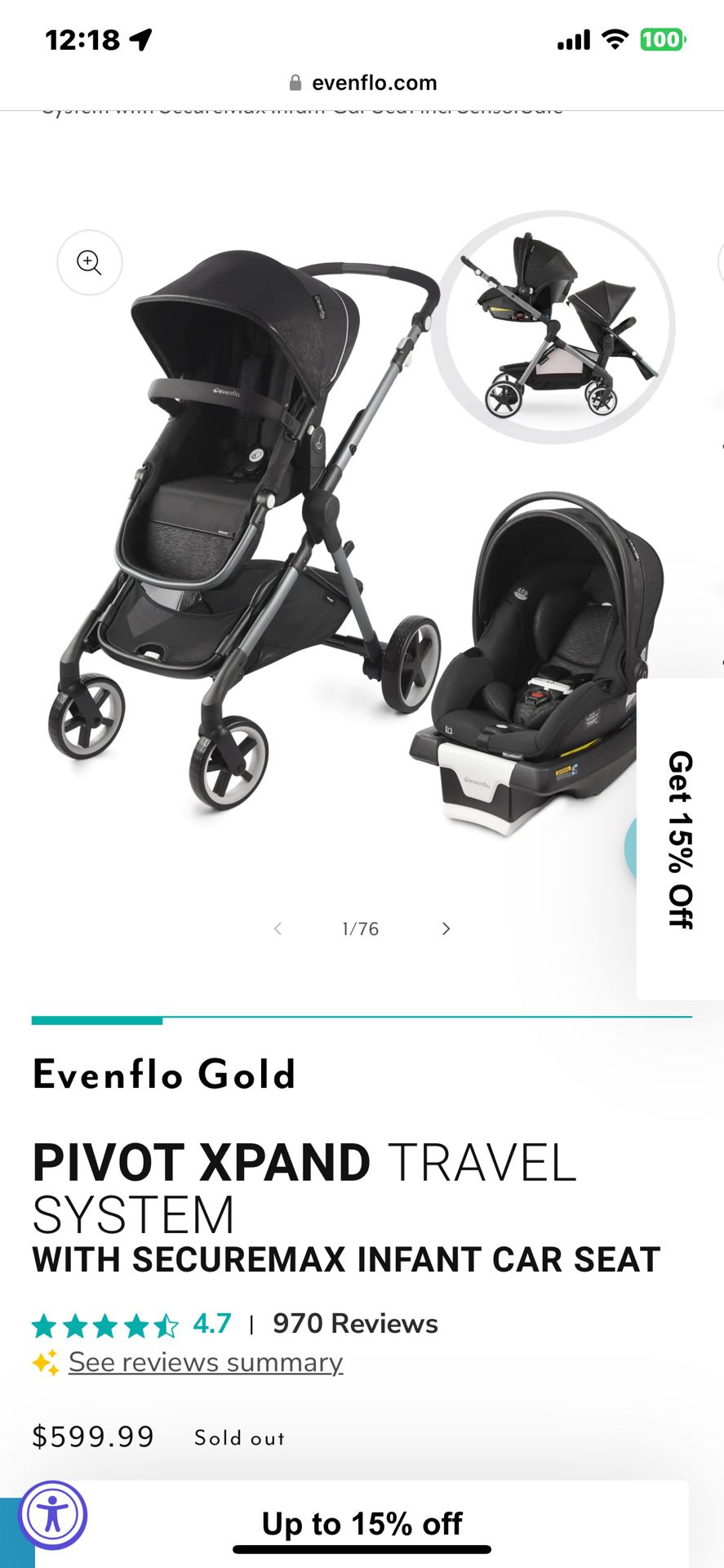 Evenflo Infant Car Seat, Toddler Seat And Base Brand New