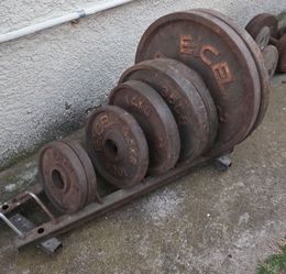 205 lbs Olympic Weight Plates with rack