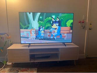 Wood/ White TV stand