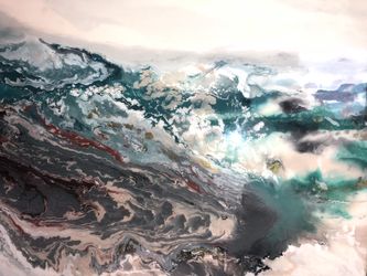 Original, signed, large painting in frame