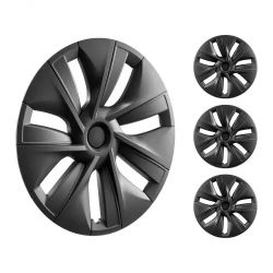 Wheel Rim Cover Hubcaps, 19 in, 2020-2023 Model Y Fully Fit Hubcap with Snap, Guard Tape & Valve Nozzle Hole, ABS & PC Hubcap with High Rigidity & Les