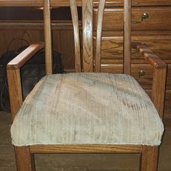 Oak Cushioned Armchair