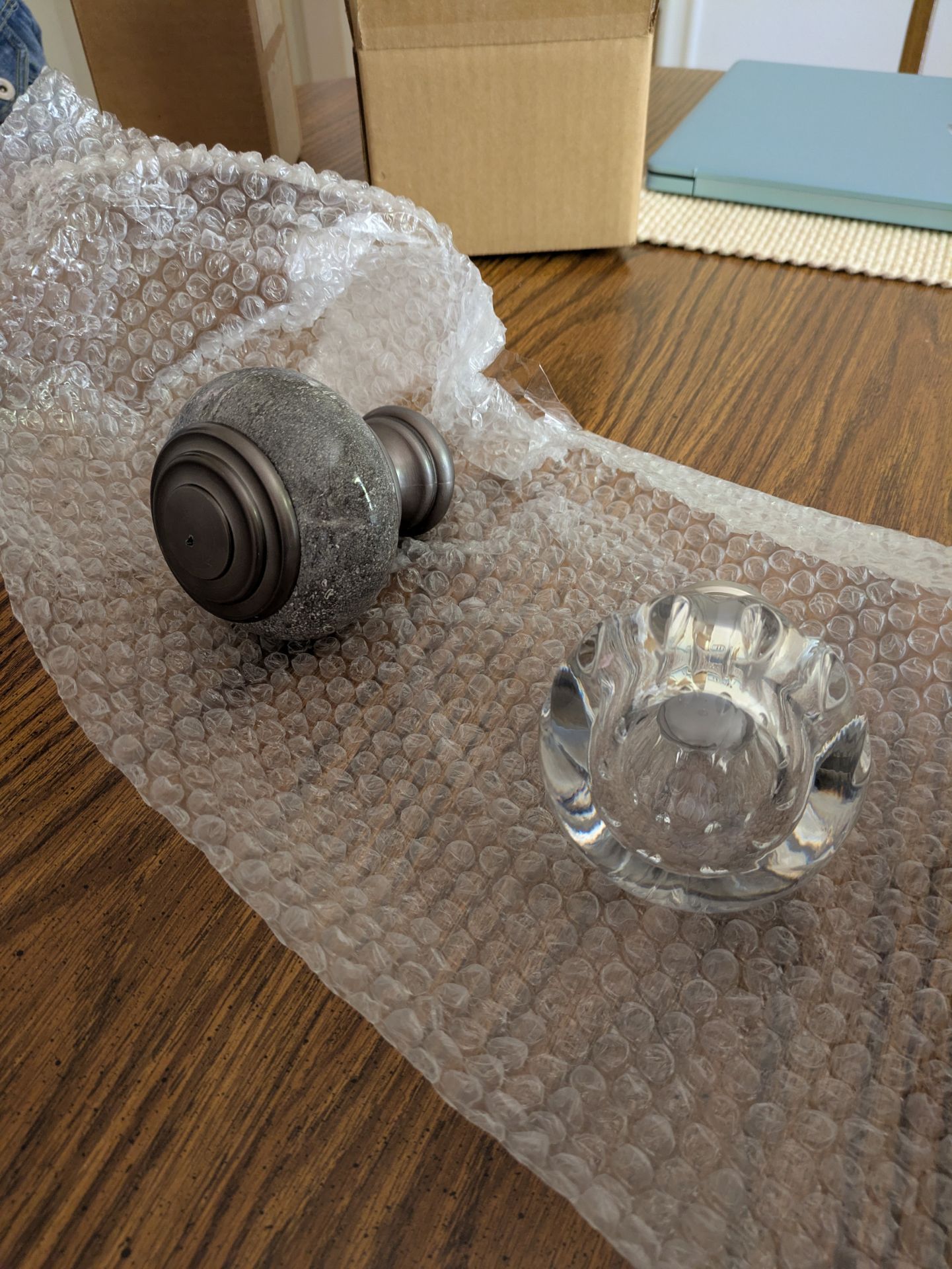Two decorative finials