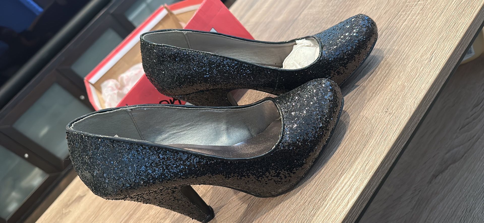 Glitter Sparkle High Heels Black Halloween Costume