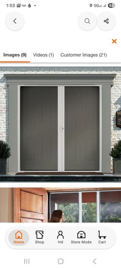 Double Retractable Screen Door White Frame