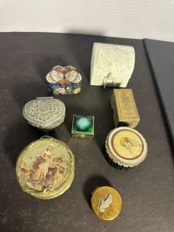 Vintage Trinket Box Compact Lot 8 Yardley 1930s Cloisonne Japan Italy