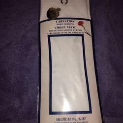 NEW WHITE CARNATION HOME FASHIONS MAGNETIZED SHOWER CURTAIN