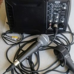 Guitar Amp, Microphones, Guitar Stands.