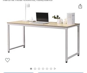 SOFSYS 63″ Computer Writing Desk Workstation Table Home Office Design for Video Gaming, Designers and Entrepreneurs, Large Desktop with Sturdy Metal F