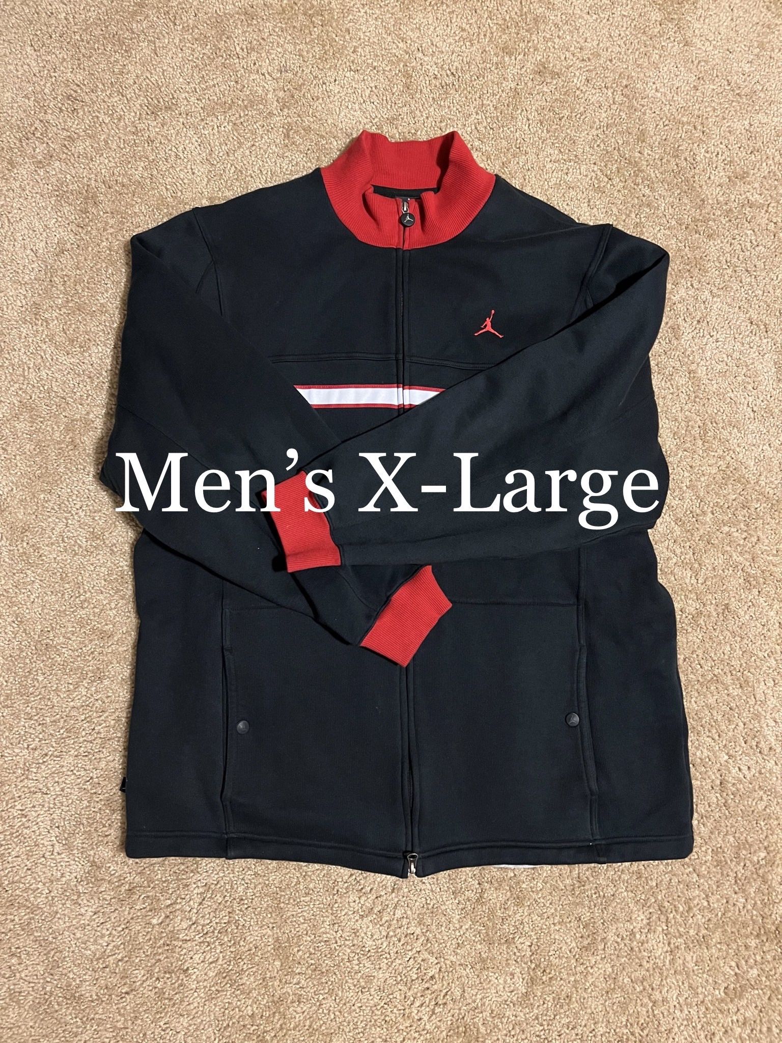 AIR JORDAN / “OG” Retro JUMPMAN Basketball Jacket Coat / Men’s X-Large XL / Brand New w/o Tags!! / Black, Red & White