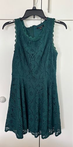 Juniors dark green lace dress