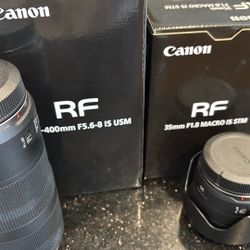 Canon RF35mm MACRO IS STM and RF100-400mm IS USM