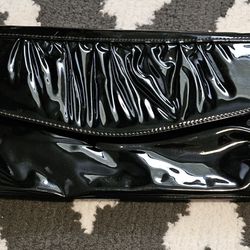 Vintage Black Patent Leather Crossbody Bag
