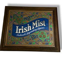 VTG 1978 Irish Mist Ireland’s Legendary Liqueur Bar Mirror Liquor Man Cave RARE!