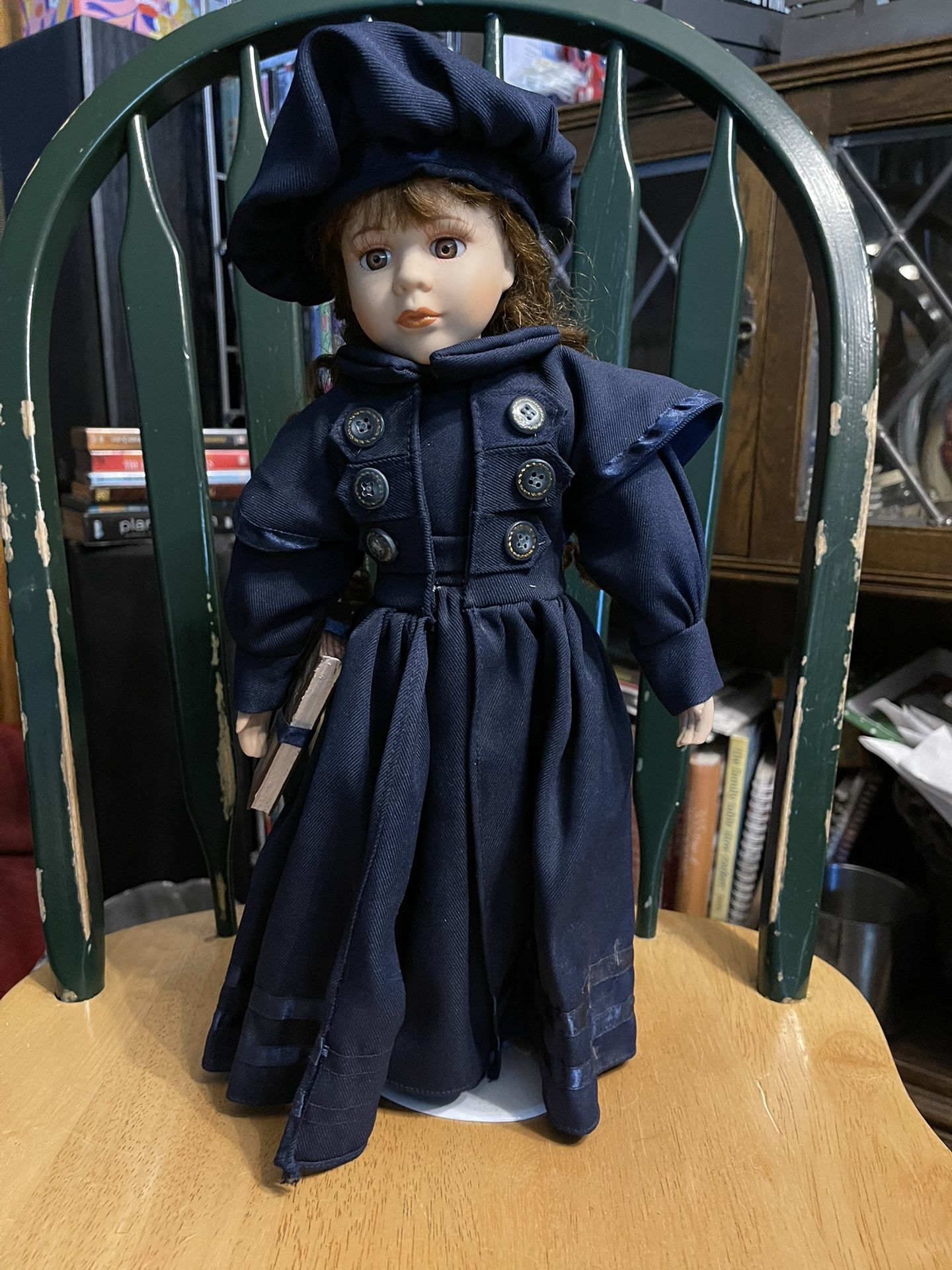 Porcelain School Girl Doll