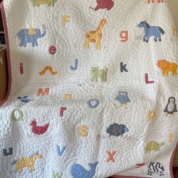 Pottery Barn Baby ABC Quilt Plus Sheets