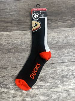 ‘47 Anaheim Ducks Socks Large Men’s 9-13 Women’s 10-12