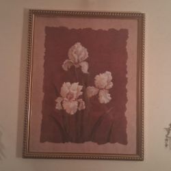 Set Of 3  Pictures Frame Burgundy Color 