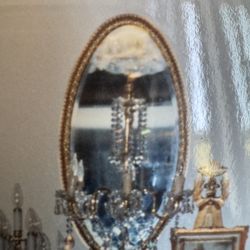 Vintage Mirror With Sconces 
