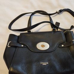 Coach Hand & Shoulder Purse/ Bag Large Black 