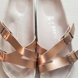Birkenstock Womens YAO HEX Metallic Copper Birko-Flor Sandals size 8