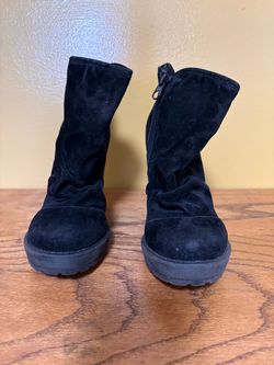 Short Black Suede  Boots Size 5.5