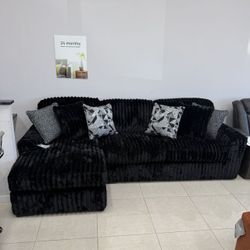 MIDNIGHT-MADNESS ONYX 2-PIECE RAF SECTIONAL