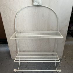 White Metal Wall Shelf with Rabbit Design