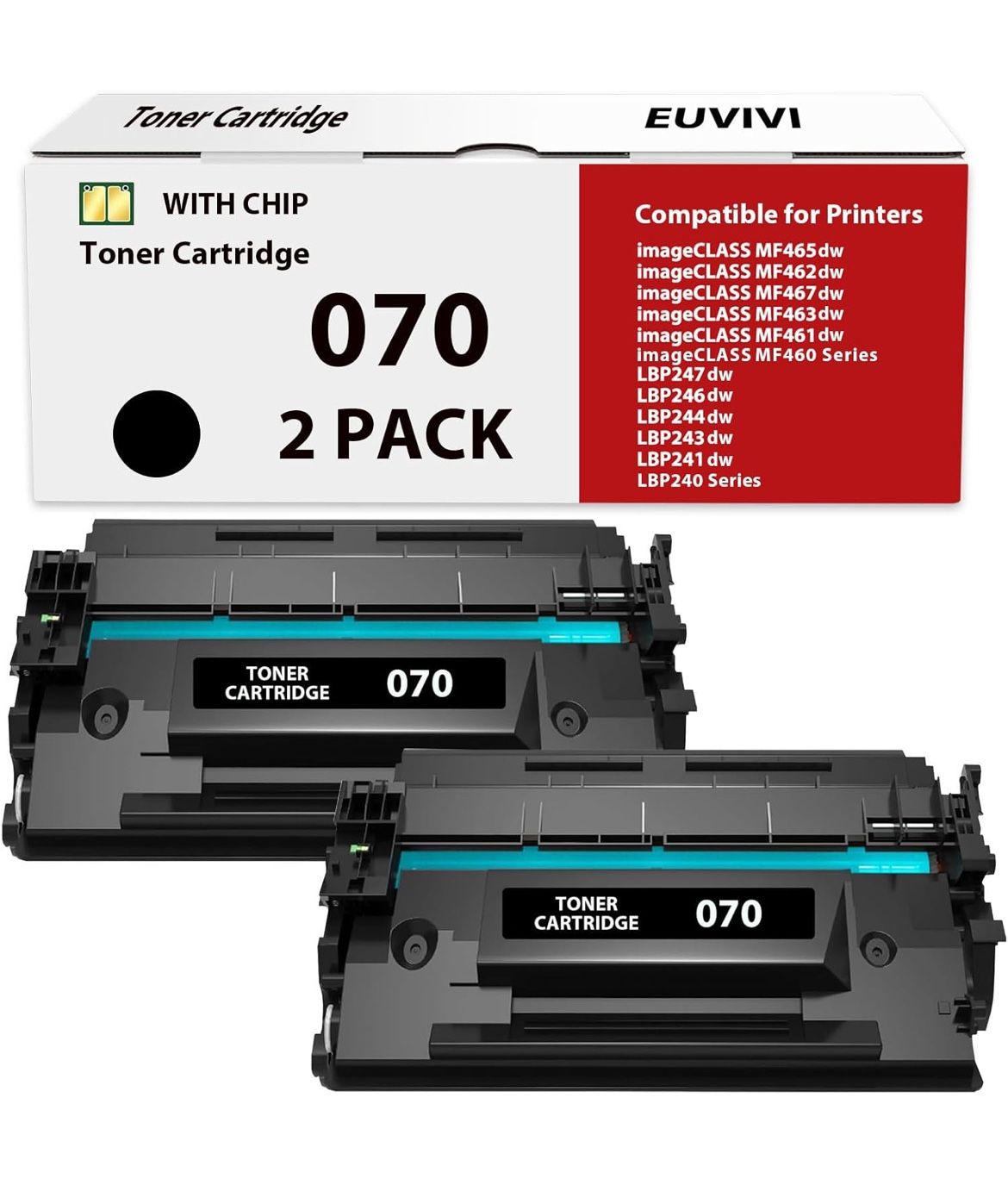 070 Toner Cartridge Compatible for Canon 070 070H Black Toner Cartridge for imageCLASS MF465dw MF462dw LBP246dw LBP247dw Printer High Yield 2,900 Page
