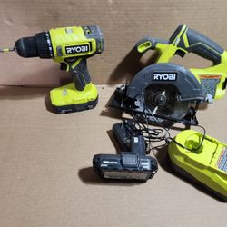 18 volt drill and circular saw with battery and charger 