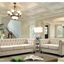 2 PCS Charlton Collection Sofa and Loveseat set-available in 2 colors-matching accent chair is also available Now 1298.00 Free Delivery 🚚 