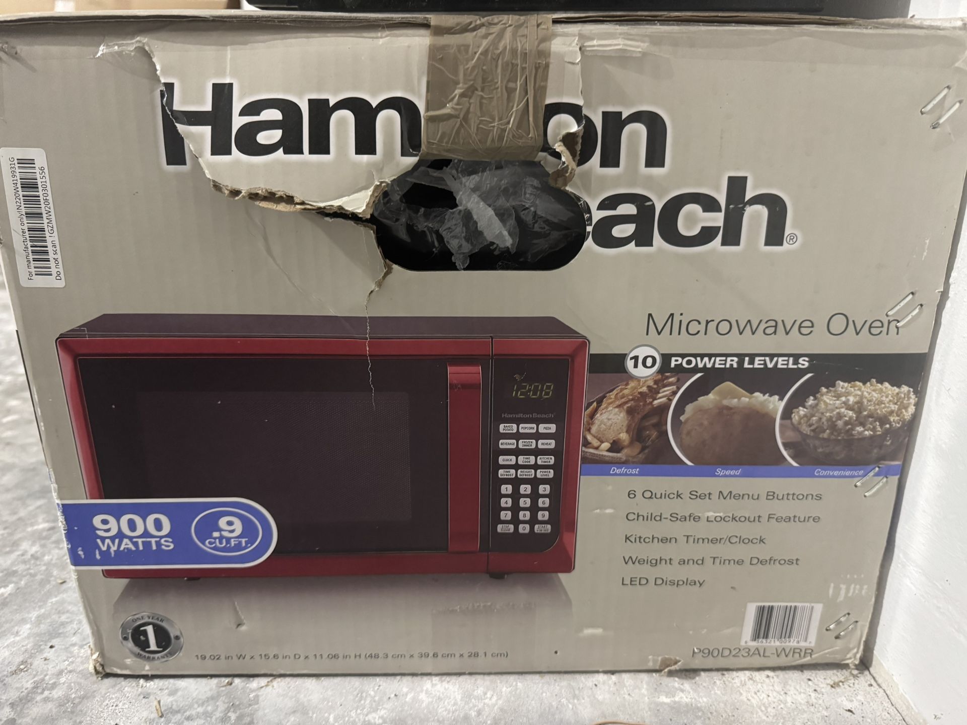Hamilton Beach 0.9 cu ft Microwave - NEW, 900W, Red Stainless