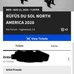 Rufus Du Sol Los Angeles Floor Tickets 8/12