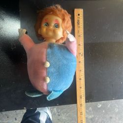 GUND GUNDERFUL VINTAGE RUBBER FACE DOLL CHIME/RATTLE - AS IS