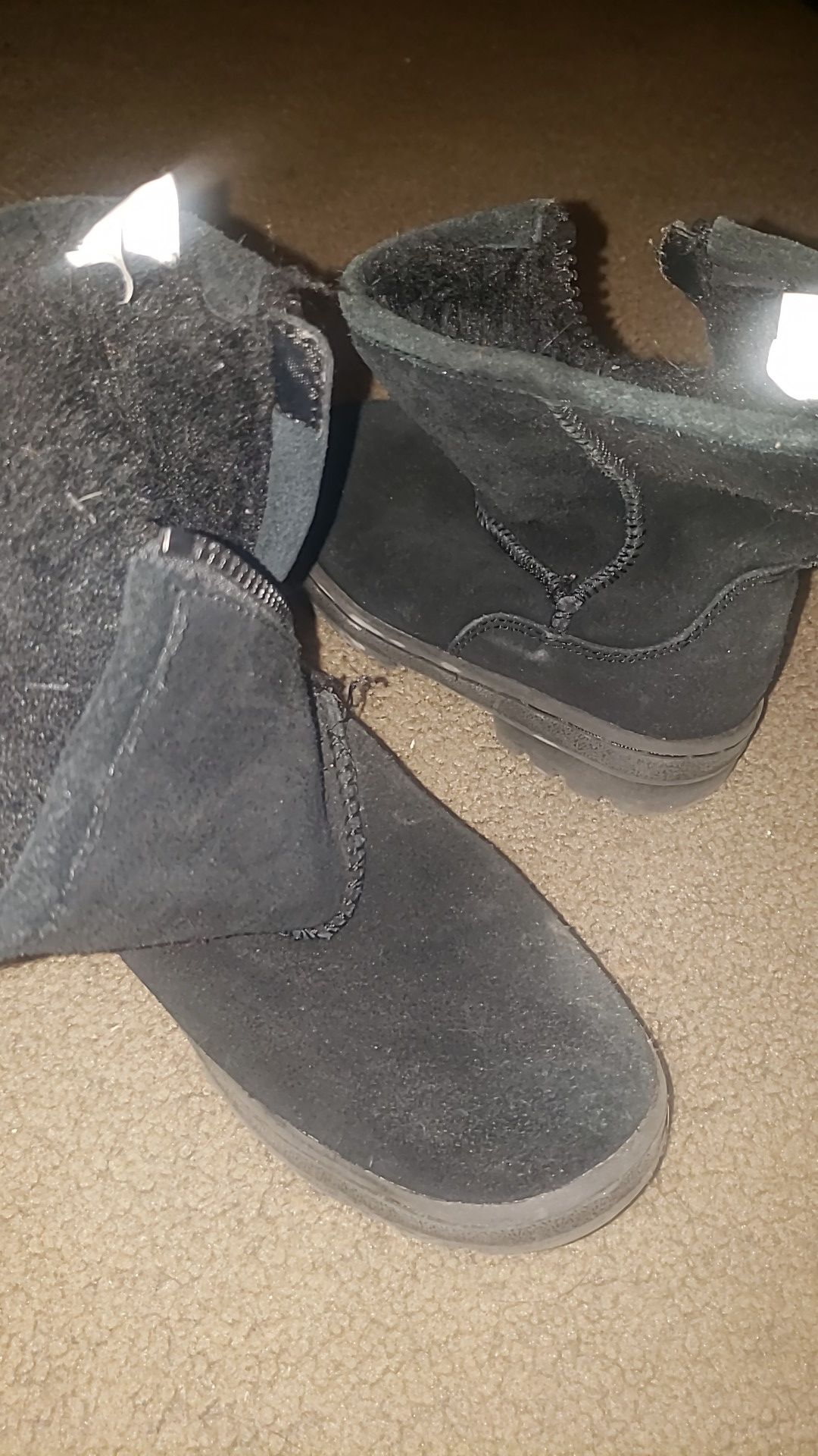 girls warm (fuzzy insides) black boots