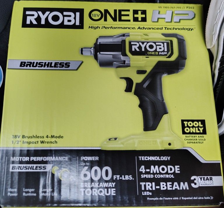Ryobi 18V ONE+ HP Brushless 4-Mode 1/2" Impact Wrench