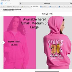 NEW VICTORIAS SECRET PINK BLING ZIP HOODIE “PINKS” SOLD OUT EVERYWHERE SMALL MEDIUM OR LARGE