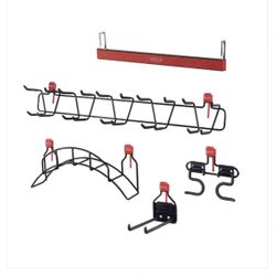 Rubbermaid Outdoor Storage Shed Large Accessory Hook Kit, Metal, Black, 5-Piece, Including 5 Assorte