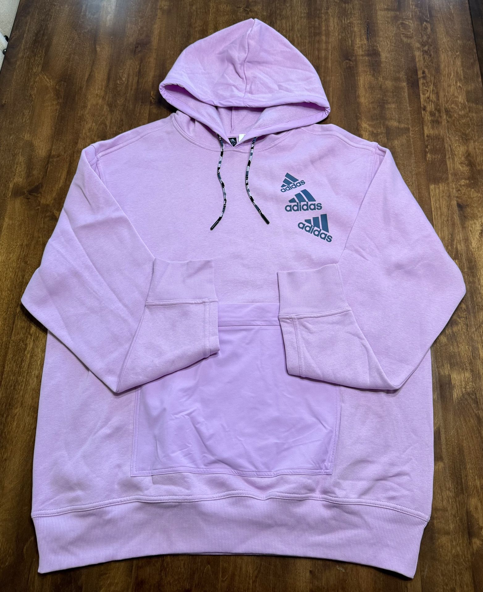 NWT ADIDAS Unisex Hoodie Sweatshirt Bliss Lilac Purple XL Logo Big Pocket Loose